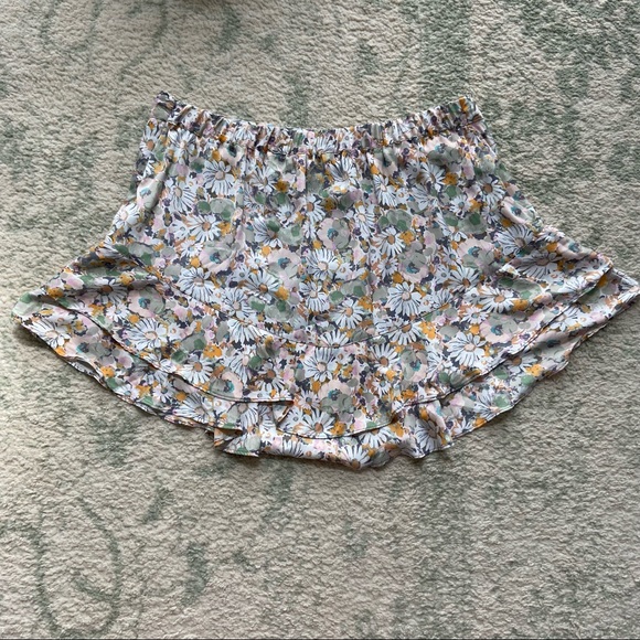 LC Lauren Conrad Daisy Floral Print Ruffle Mini Skirt Y2K Size XXL - Picture 6 of 8